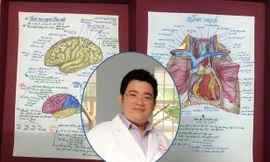 Nam sinh đại học Trà Vinh vẽ giải phẫu cơ thể người sống động đến khó tin