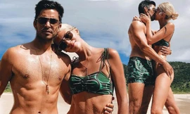 Siêu mẫu 1m80 Devon Windsor ôm hôn chồng nồng nàn trên biển