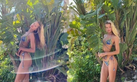 'Búp bê tóc vàng' Frida Aasen diện bikini tôn dáng vóc tạc tượng