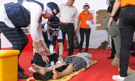 Cuộc diễn tập ứng phó về y tế lấy tình huống giả định là siêu bão đổ bộ miền Trung gây thiệt hại nặng nề