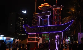 Hội trại Tổ quốc nhìn từ biển với sự tham gia của 1400 ĐVTN. Ảnh: Giang Thanh