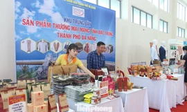 Bà Nguyễn Thị Thúy Mai, Phó Giám đốc Sở Công thương TP Đà Nẵng trao quyết định và giấy chứng nhận Danang Value 2019. Ảnh: Giang Thanh