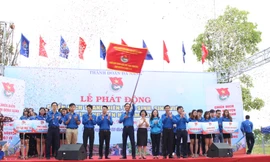 1200 ĐVTN tham gia Lễ xuất quân Chiến dịch tình nguyện hè 2018 của Thành đoàn Đà Nẵng. Ảnh: Giang Thanh