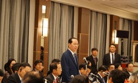 Chủ tịch nước Trần Đại Quang tại buổi gặp gỡ đại diện các doanh nghiệp Nhật Bản. (Ảnh: TT)