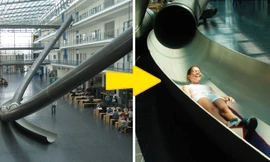 Khám phá trường công nghệ xây cả ống trượt khổng lồ trong nhà