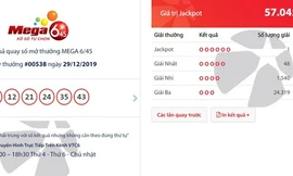 Dãy số trúng thưởng. Ảnh cắt màn hình