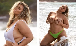 Mẫu béo Hunter McGrady ngực trần táo bạo trên tạp chí đồ bơi danh tiếng
