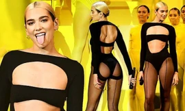 Dua Lipa mặc táo bạo, gây sốc với vòng 1 phẳng lì