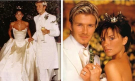 David và Victoria Beckham trong đám cưới vào ngày 4/7/1999.
