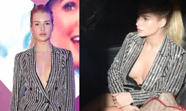 Em gái Kate Moss chuộng mốt khoe ngực với blazer không nội y