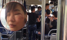 Chị H. bị 4 thanh niên đánh bầm dập.