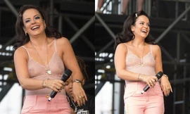 Lily Allen diện áo ren xuyên thấu lộ ngực phản cảm tại lễ hội âm nhạc