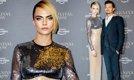 Siêu mẫu đồng tính Cara Delevingne diện đầm xuyên thấu lộ nội y 