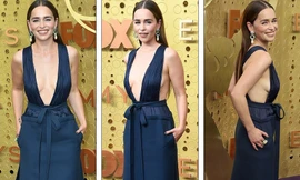 ‘Mẹ rồng’ Emilia Clarke ‘thả rông’ tại Emmy, tái ngộ dàn sao Game of Thrones