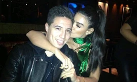 Nasri và bạn gái trong hộp đêm.