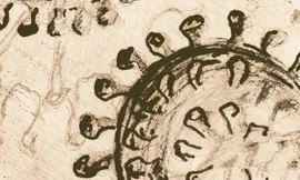 Minh họa virus corona cổ đại, cách đây 25.000 năm trước.