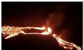 Núi lửa phun trào ở Iceland.