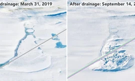 Những hồ nước bí ẩn đã lộ ra dưới lớp băng dày 2-4 km của Nam Cực.
