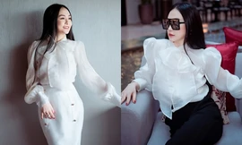 “Tạm cất” đồ hiệu, bà xã Tuấn Hưng tự thiết kế trang phục cho chính mình