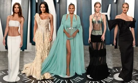 Tiệc hậu Oscar: Kim khoe ngực đầy vẫn kém vợ John Legend 'mặc như không'