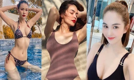 Sao Việt cách ly ngày 16: Hồ Ngọc Hà, Sam và Ngọc Trinh 'đọ' vòng 1 với áo tắm