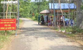 Chốt kiểm soát dịch COVID-19 xã Tiên Sơn - nơi Tình tấn công lực lượng chức năng. Ảnh: VTC News