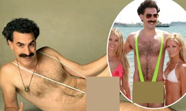 Danh hài Anh dùng khẩu trang che ‘vùng kín’, gần như khỏa thân gây choáng