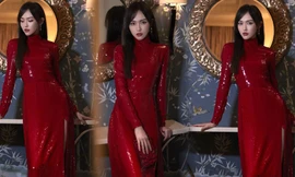 ‘Gái một con’ Đường Yên quyến rũ, mê hoặc trong sắc đỏ