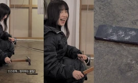 Goo Hye Sun gây tranh cãi vì thẳng tay dùng búa đập nát iPhone đắt tiền