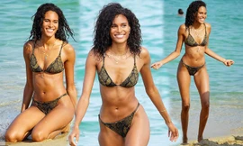 Cindy Bruna ‘thả dáng’ nuột, khoe chân dài 'cực phẩm' với bikini