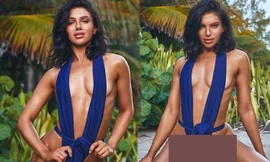 ‘Đỏ mặt’ với bộ đồ bơi siêu kiệm vải của mỹ nhân Anh Alexandra Cane