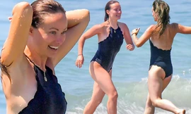 'Thánh nữ sexy' Olivia Wilde mặc áo bơi cổ yếm, khoe hình thể căng tràn sức sống 