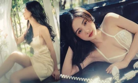 Jun Vũ nóng bỏng, tròn đầy trong bộ ảnh đồ ngủ ‘không nội y’