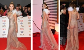 ‘Đỏ mặt’ với đầm xuyên thấu lộ nguyên vòng ba trên thảm đỏ của mỹ nhân Anh