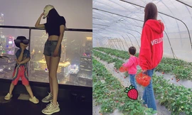 Angelababy tung ảnh khoe eo thon – chân dài, nhưng con trai 3 tuổi mới là tâm điểm