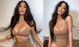 Kim Kardashian khoe vòng 1 ‘khủng’ với nội y 