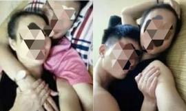 Hình ảnh nhạy cảm của thầy T. được tung lên mạng xã hội.