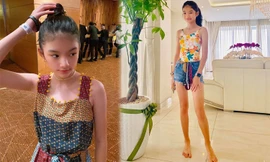 Con gái Trương Ngọc Ánh gây sốt với đôi chân thon nuột, dài miên man tuổi 12