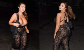 Lauren Goodger gây sốc với bộ cánh ‘khoét trên, xuyên thấu dưới’ phản cảm