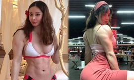 Nữ bác sĩ cơ bắp gây choáng với vòng hai ‘6 múi’ dù mang bầu 5 tháng