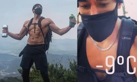 Nam thần lai ‘Gia đình là số 1’ cởi trần khoe cơ bắp giữa tiết trời -9 độ C