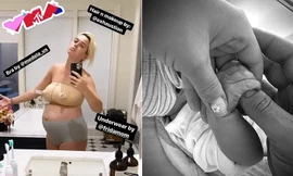 Katy Perry lần đầu lộ diện sau sinh, mặc áo nịt ngực có ống hút sữa gây sốc