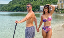 Hà Anh mặc bikini nóng bỏng bên ông xã trong dịp kỷ niệm 4 năm ngày cưới ở Phú Quốc