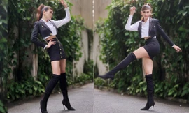 Võ Hoàng Yến mặc váy siêu ngắn khoe chân dài 1m13 'cực phẩm' 