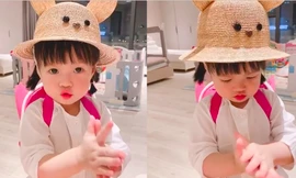 Hoa hậu Thu Thảo khoe clip con gái rửa tay chống Covid cực đáng yêu 