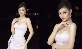 Á hậu Kiều Loan mặc váy cúp ngực nóng bỏng, trổ tài 'bắn rap' bằng tiếng Anh