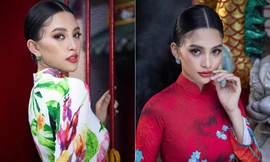 Hoa hậu Tiểu Vy khoe nhan sắc 'cực phẩm' khi diện áo dài đón Xuân Canh Tý 
