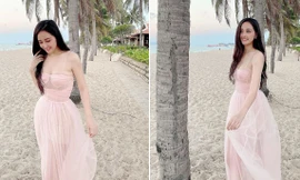 Mai Phương Thuý mặc váy cúp ngực gợi cảm