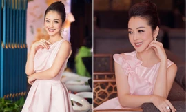 Jennifer Phạm tăng 4kg vẫn xinh đẹp rạng rỡ với đầm hồng công chúa khi làm MC
