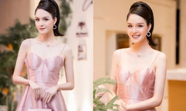 Á hậu Hoàng Anh mặc váy cúp ngực, ‘tái xuất’ đầy gợi cảm sau khi sinh con thứ 2